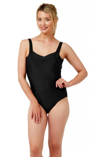 Oyster Bay Plain Pleated Detail Swimsuit